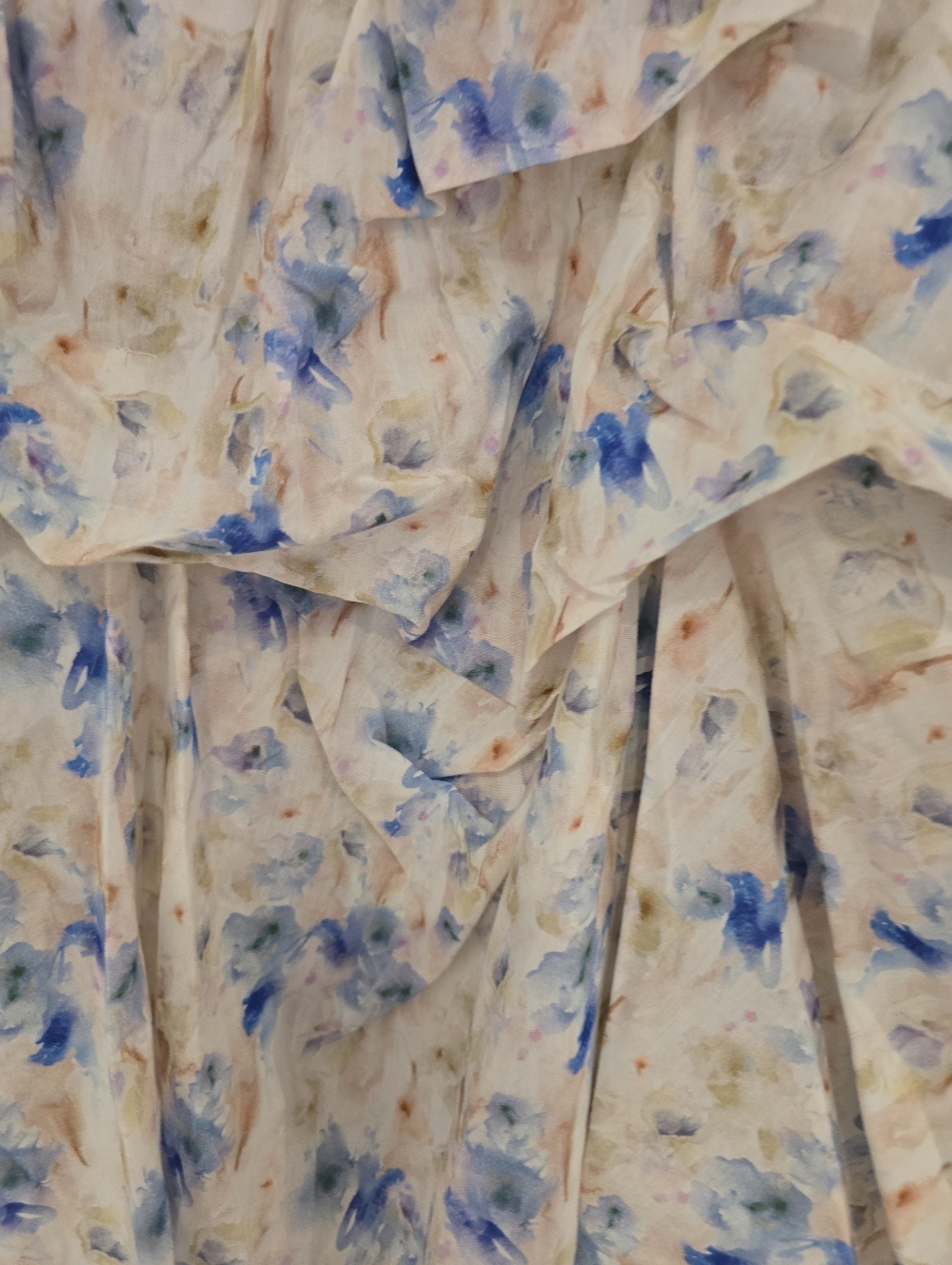 Entro Floral Pink Or Blue Ruffle Mini Skirt - Picture 8 of 11